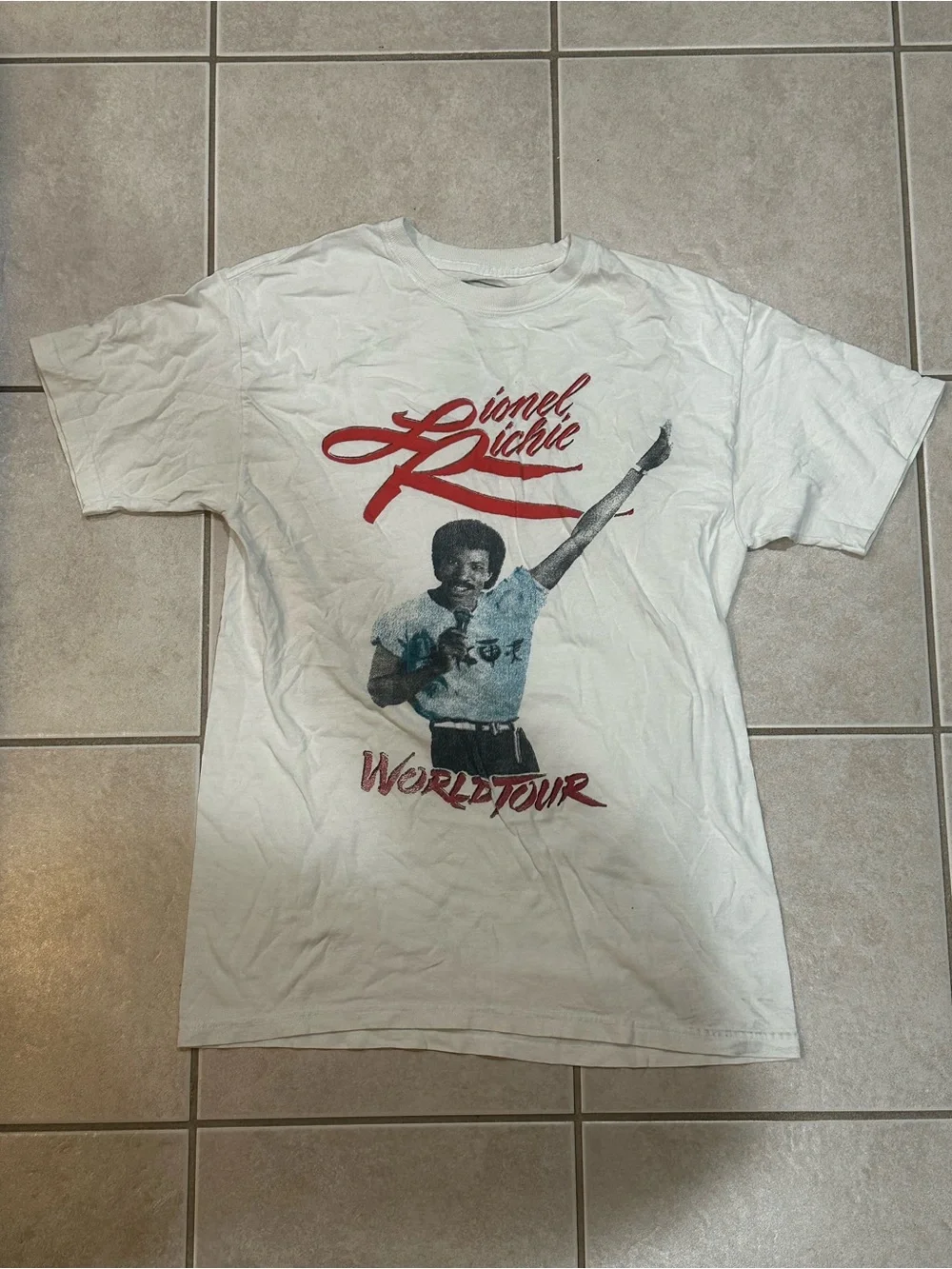 Lionel Richie White Graphic 'World Tour' Men's T-Shirt